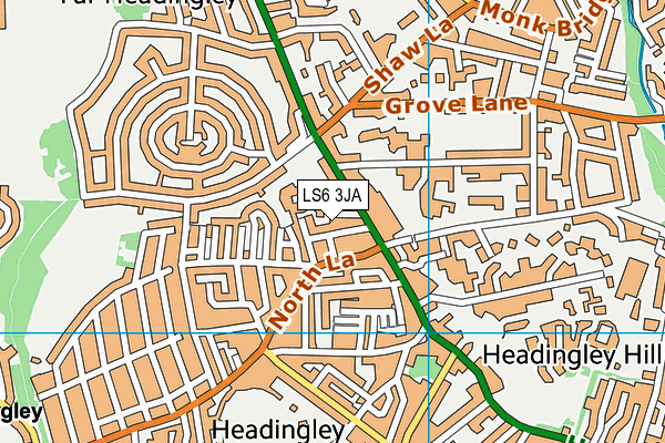LS6 3JA map - OS VectorMap District (Ordnance Survey) LS6 3JA map - OS VectorMap District (Ordnance Survey)