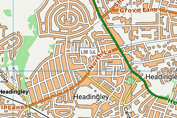 LS6 3JL map - OS VectorMap District (Ordnance Survey) LS6 3JL map - OS VectorMap District (Ordnance Survey)