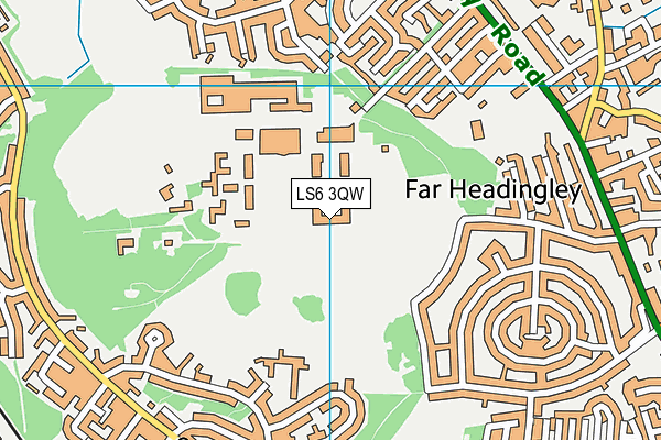 LS6 3QW map - OS VectorMap District (Ordnance Survey) LS6 3QW map - OS VectorMap District (Ordnance Survey)