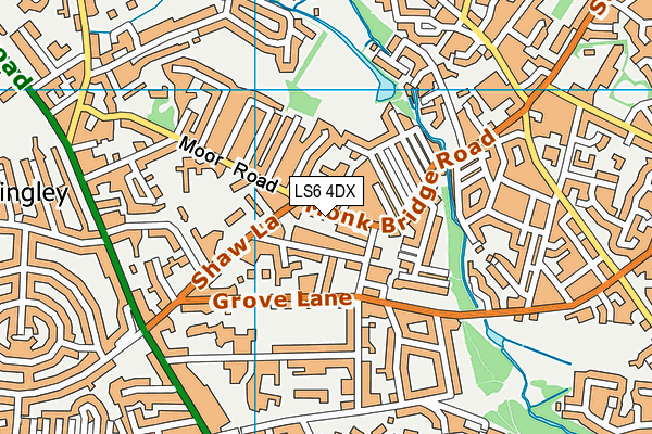 LS6 4DX map - OS VectorMap District (Ordnance Survey) LS6 4DX map - OS VectorMap District (Ordnance Survey)