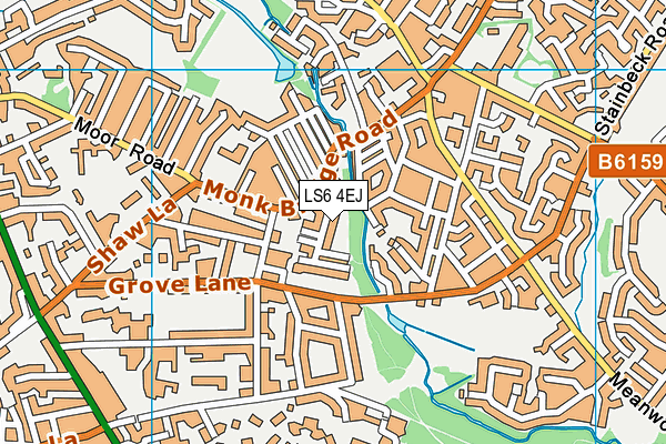 LS6 4EJ map - OS VectorMap District (Ordnance Survey) LS6 4EJ map - OS VectorMap District (Ordnance Survey)