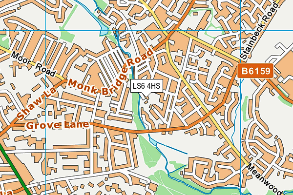 LS6 4HS map - OS VectorMap District (Ordnance Survey) LS6 4HS map - OS VectorMap District (Ordnance Survey)