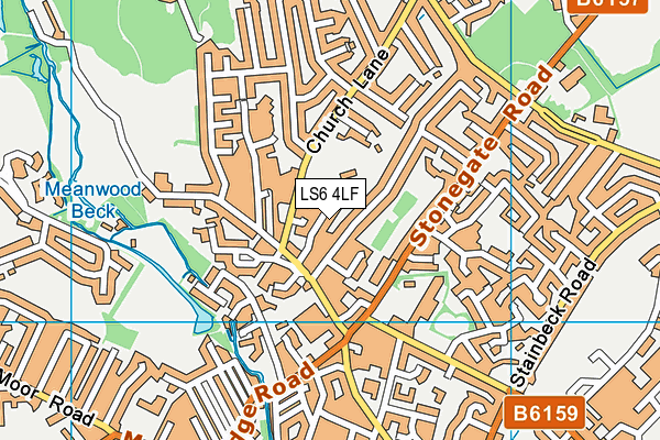 LS6 4LF map - OS VectorMap District (Ordnance Survey) LS6 4LF map - OS VectorMap District (Ordnance Survey)