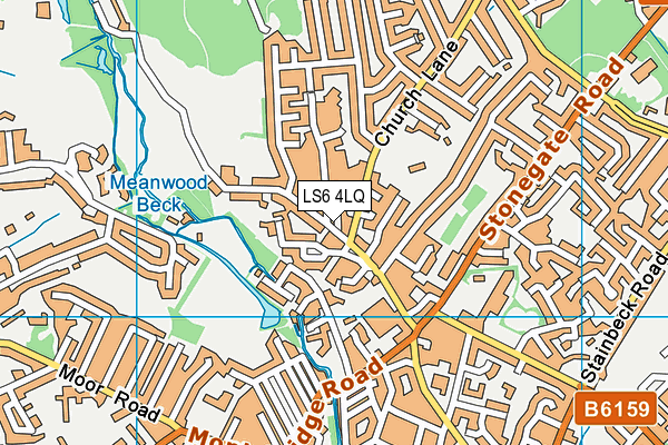 LS6 4LQ map - OS VectorMap District (Ordnance Survey) LS6 4LQ map - OS VectorMap District (Ordnance Survey)