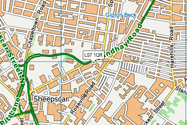LS7 1QR map - OS VectorMap District (Ordnance Survey) LS7 1QR map - OS VectorMap District (Ordnance Survey)