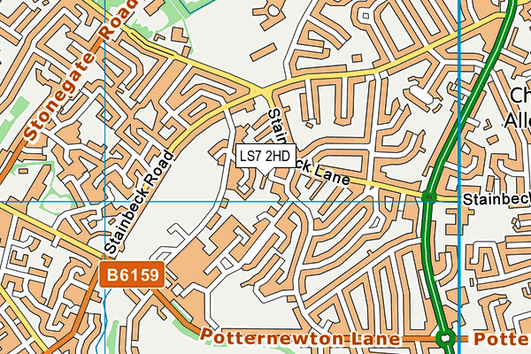 LS7 2HD map - OS VectorMap District (Ordnance Survey) LS7 2HD map - OS VectorMap District (Ordnance Survey)