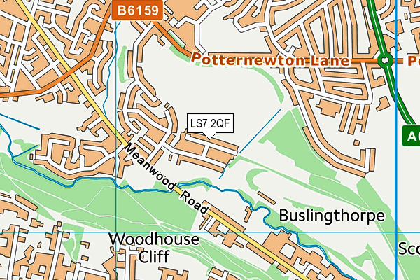 LS7 2QF map - OS VectorMap District (Ordnance Survey) LS7 2QF map - OS VectorMap District (Ordnance Survey)