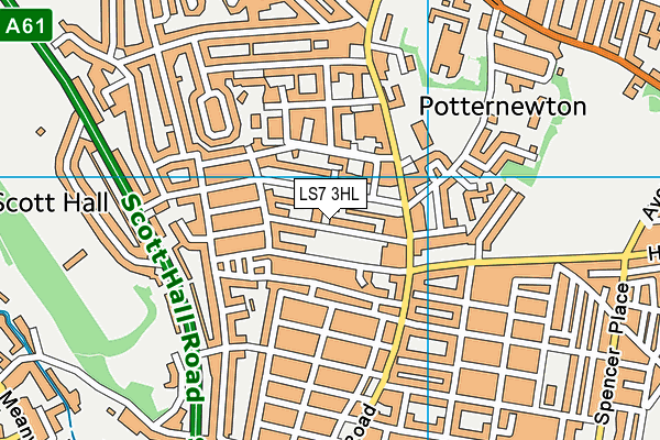 LS7 3HL map - OS VectorMap District (Ordnance Survey) LS7 3HL map - OS VectorMap District (Ordnance Survey)