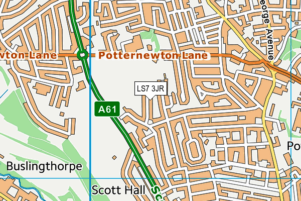 LS7 3JR map - OS VectorMap District (Ordnance Survey) LS7 3JR map - OS VectorMap District (Ordnance Survey)