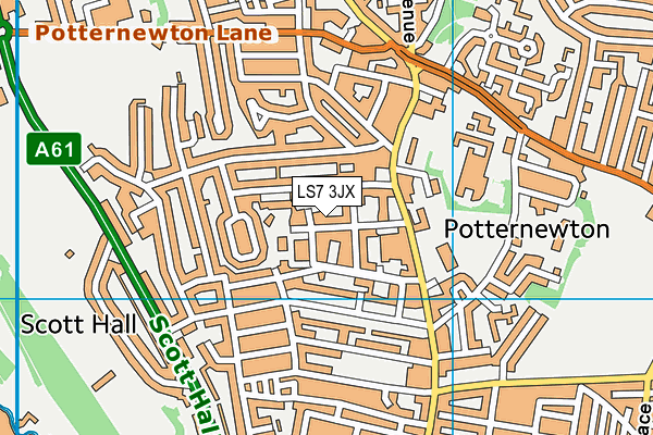 LS7 3JX map - OS VectorMap District (Ordnance Survey) LS7 3JX map - OS VectorMap District (Ordnance Survey)