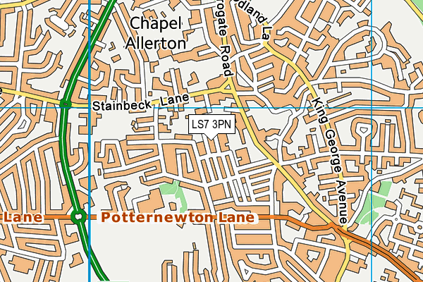 LS7 3PN map - OS VectorMap District (Ordnance Survey) LS7 3PN map - OS VectorMap District (Ordnance Survey)