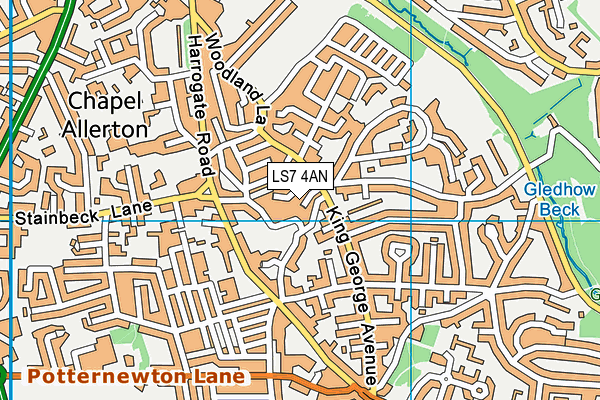 LS7 4AN map - OS VectorMap District (Ordnance Survey) LS7 4AN map - OS VectorMap District (Ordnance Survey)