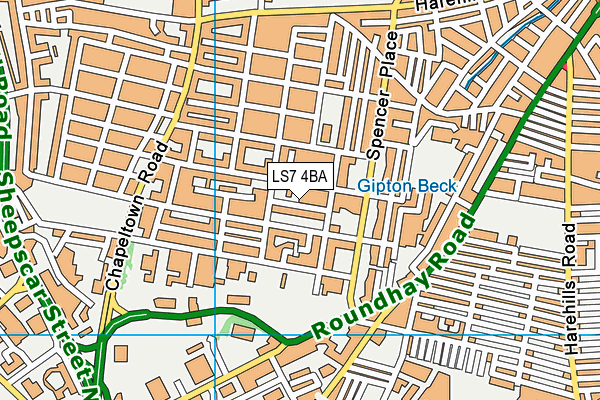 LS7 4BA map - OS VectorMap District (Ordnance Survey) LS7 4BA map - OS VectorMap District (Ordnance Survey)