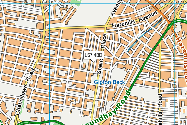 LS7 4BD map - OS VectorMap District (Ordnance Survey) LS7 4BD map - OS VectorMap District (Ordnance Survey)