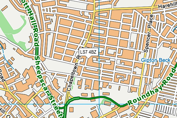LS7 4BZ map - OS VectorMap District (Ordnance Survey) LS7 4BZ map - OS VectorMap District (Ordnance Survey)
