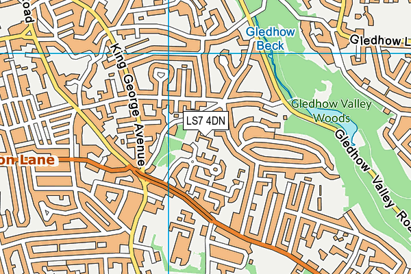 LS7 4DN map - OS VectorMap District (Ordnance Survey) LS7 4DN map - OS VectorMap District (Ordnance Survey)