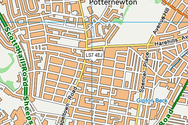 LS7 4EJ map - OS VectorMap District (Ordnance Survey) LS7 4EJ map - OS VectorMap District (Ordnance Survey)