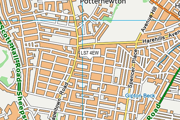 LS7 4EW map - OS VectorMap District (Ordnance Survey) LS7 4EW map - OS VectorMap District (Ordnance Survey)