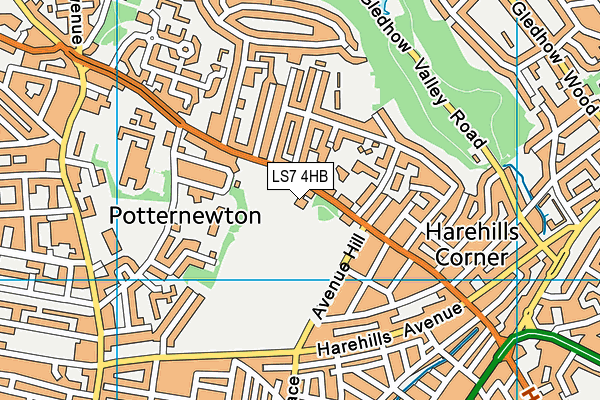 LS7 4HB map - OS VectorMap District (Ordnance Survey) LS7 4HB map - OS VectorMap District (Ordnance Survey)