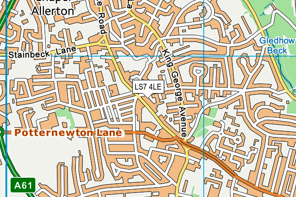 LS7 4LE map - OS VectorMap District (Ordnance Survey) LS7 4LE map - OS VectorMap District (Ordnance Survey)