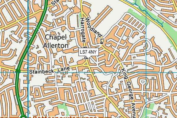 LS7 4NY map - OS VectorMap District (Ordnance Survey) LS7 4NY map - OS VectorMap District (Ordnance Survey)
