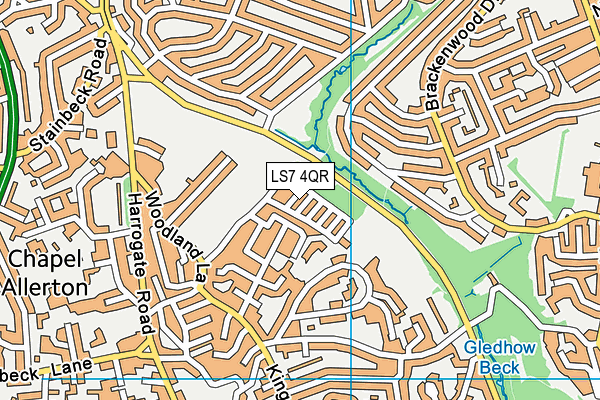 LS7 4QR map - OS VectorMap District (Ordnance Survey) LS7 4QR map - OS VectorMap District (Ordnance Survey)
