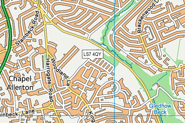 LS7 4QY map - OS VectorMap District (Ordnance Survey) LS7 4QY map - OS VectorMap District (Ordnance Survey)