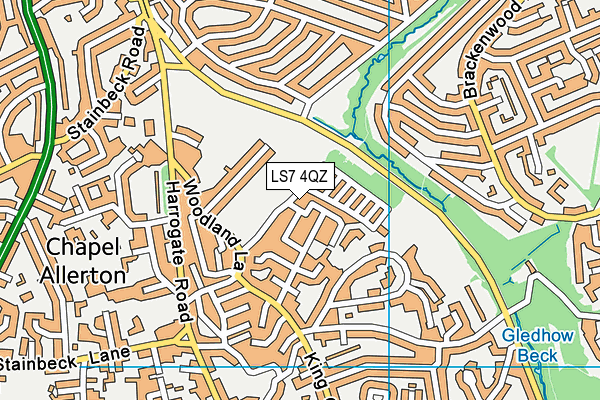 LS7 4QZ map - OS VectorMap District (Ordnance Survey) LS7 4QZ map - OS VectorMap District (Ordnance Survey)