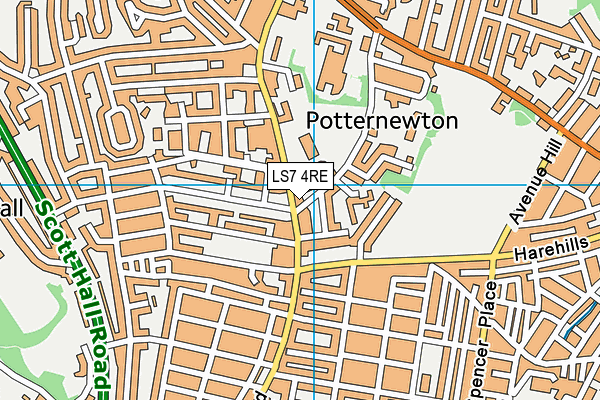 LS7 4RE map - OS VectorMap District (Ordnance Survey) LS7 4RE map - OS VectorMap District (Ordnance Survey)