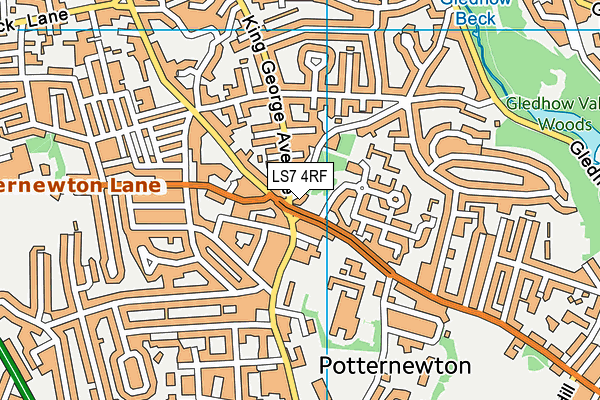 LS7 4RF map - OS VectorMap District (Ordnance Survey) LS7 4RF map - OS VectorMap District (Ordnance Survey)