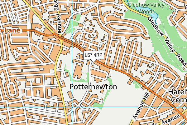 LS7 4RP map - OS VectorMap District (Ordnance Survey) LS7 4RP map - OS VectorMap District (Ordnance Survey)
