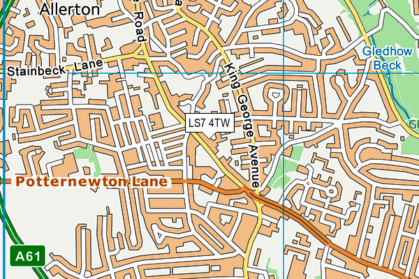 LS7 4TW map - OS VectorMap District (Ordnance Survey) LS7 4TW map - OS VectorMap District (Ordnance Survey)