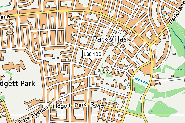 LS8 1DS map - OS VectorMap District (Ordnance Survey) LS8 1DS map - OS VectorMap District (Ordnance Survey)