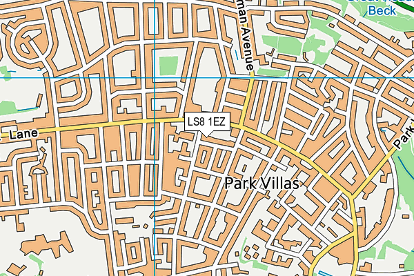 LS8 1EZ map - OS VectorMap District (Ordnance Survey) LS8 1EZ map - OS VectorMap District (Ordnance Survey)