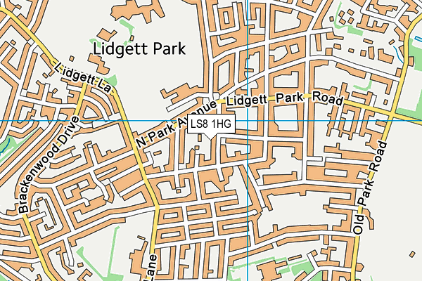 LS8 1HG map - OS VectorMap District (Ordnance Survey) LS8 1HG map - OS VectorMap District (Ordnance Survey)