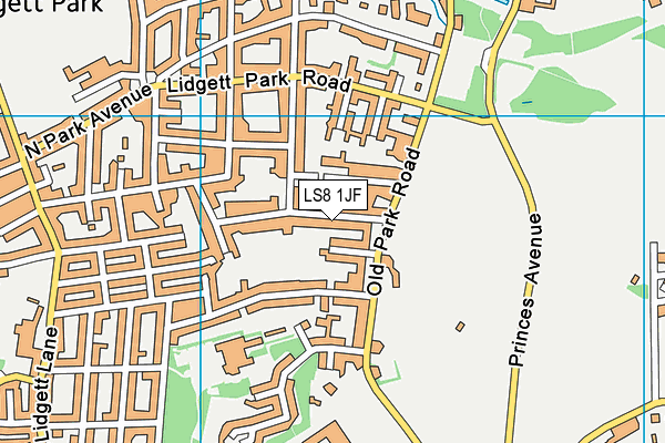 LS8 1JF map - OS VectorMap District (Ordnance Survey) LS8 1JF map - OS VectorMap District (Ordnance Survey)