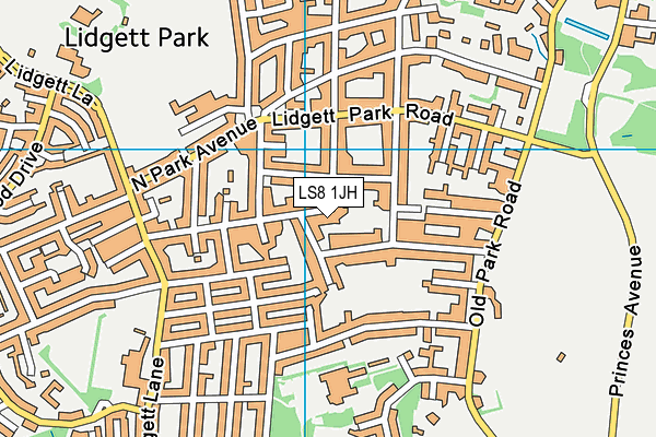 LS8 1JH map - OS VectorMap District (Ordnance Survey) LS8 1JH map - OS VectorMap District (Ordnance Survey)