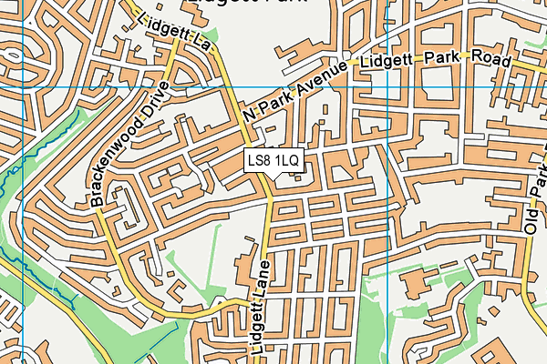 LS8 1LQ map - OS VectorMap District (Ordnance Survey) LS8 1LQ map - OS VectorMap District (Ordnance Survey)