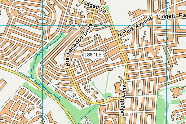 LS8 1LS map - OS VectorMap District (Ordnance Survey) LS8 1LS map - OS VectorMap District (Ordnance Survey)