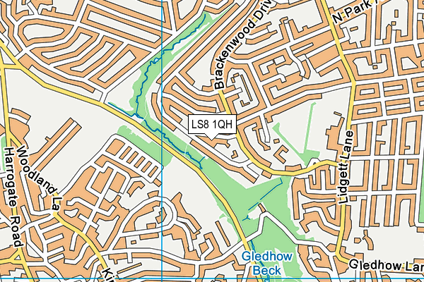 LS8 1QH map - OS VectorMap District (Ordnance Survey) LS8 1QH map - OS VectorMap District (Ordnance Survey)