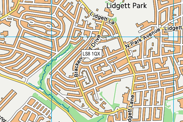 LS8 1QX map - OS VectorMap District (Ordnance Survey) LS8 1QX map - OS VectorMap District (Ordnance Survey)
