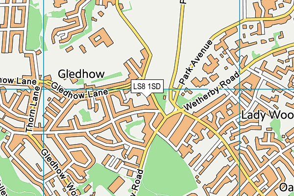 LS8 1SD map - OS VectorMap District (Ordnance Survey) LS8 1SD map - OS VectorMap District (Ordnance Survey)