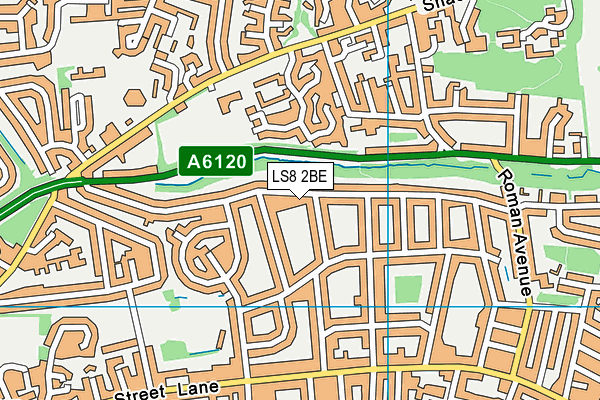 LS8 2BE map - OS VectorMap District (Ordnance Survey) LS8 2BE map - OS VectorMap District (Ordnance Survey)