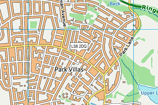 LS8 2DQ map - OS VectorMap District (Ordnance Survey) LS8 2DQ map - OS VectorMap District (Ordnance Survey)