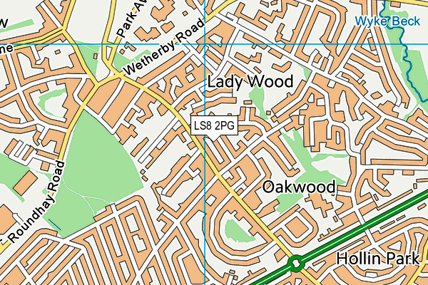 LS8 2PG map - OS VectorMap District (Ordnance Survey) LS8 2PG map - OS VectorMap District (Ordnance Survey)