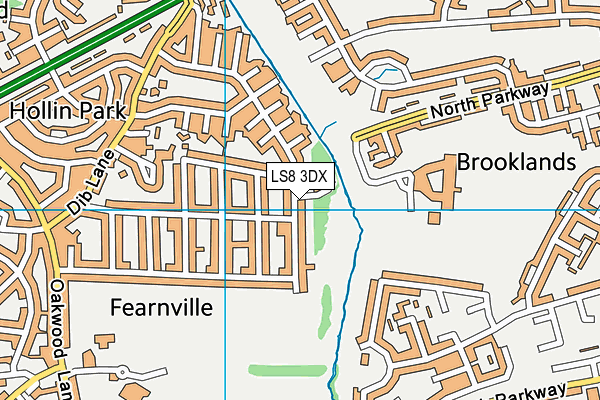 LS8 3DX map - OS VectorMap District (Ordnance Survey) LS8 3DX map - OS VectorMap District (Ordnance Survey)
