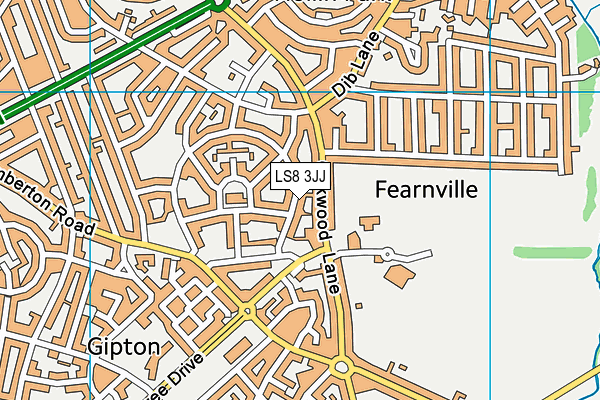 LS8 3JJ map - OS VectorMap District (Ordnance Survey)
