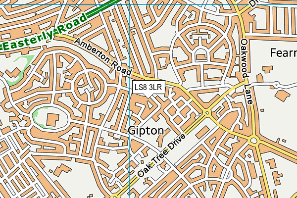 LS8 3LR map - OS VectorMap District (Ordnance Survey) LS8 3LR map - OS VectorMap District (Ordnance Survey)