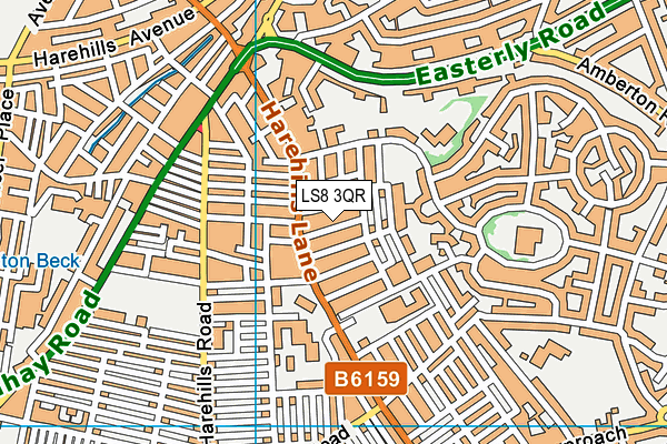 LS8 3QR map - OS VectorMap District (Ordnance Survey) LS8 3QR map - OS VectorMap District (Ordnance Survey)