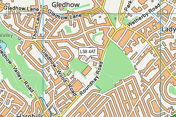 LS8 4AT map - OS VectorMap District (Ordnance Survey) LS8 4AT map - OS VectorMap District (Ordnance Survey)